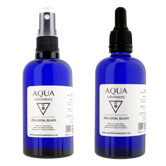 Aqua Laboratory UK 1X 100ML SPRAY & PIPET 10 PPM Colloidal Silver