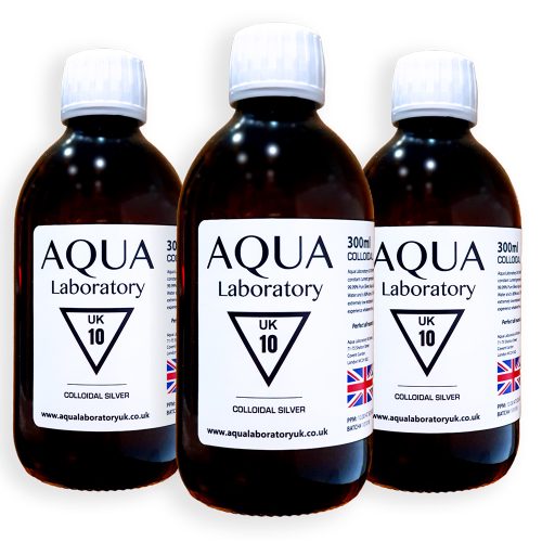 Aqua Laboratory UK 3X 300ml 10 PPM Colloidal Silver