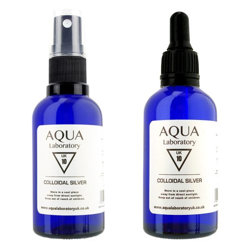 Aqua Laboratory UK 1X 50ML SPRAY & PIPET 10 PPM Colloidal Silver