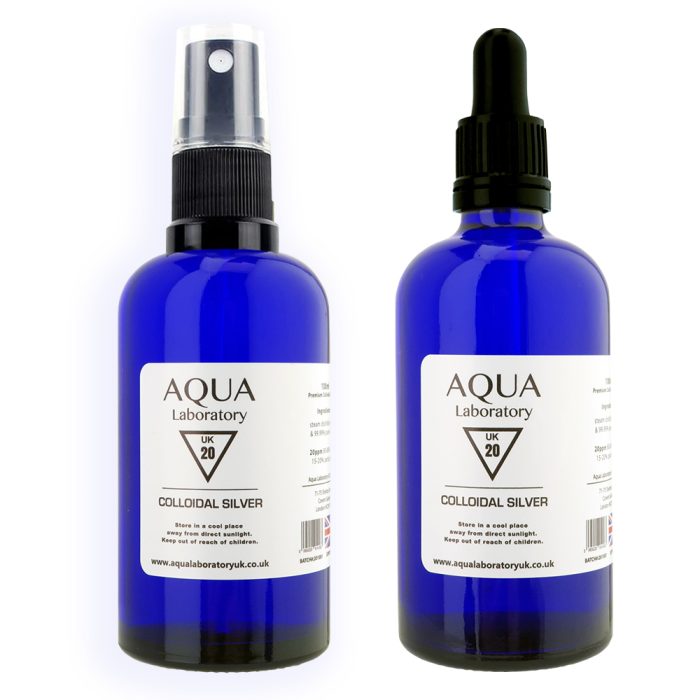 Aqua Laboratory UK 1X 100ML SPRAY & PIPET 20 PPM Colloidal Silver